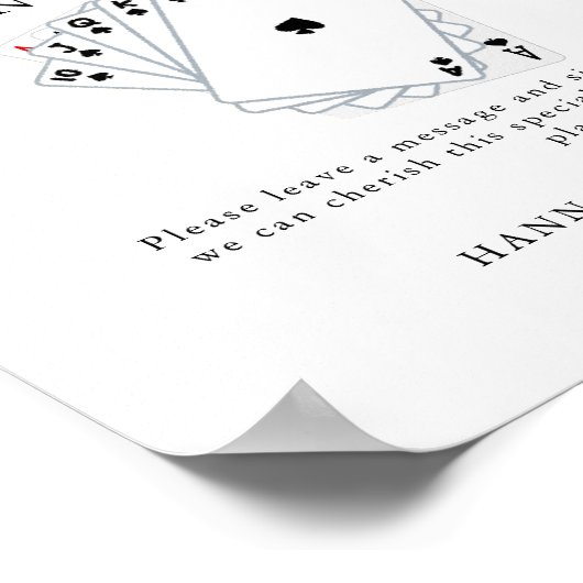 Moderne speelkaarten bruiloft gastenboek teken poster (Hoek)