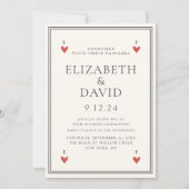  moderne speelkaarten harten Eenvoudig huwelijk Kaart (Voorkant)