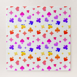 Moderne speelkaarten kleurenpatroon legpuzzel