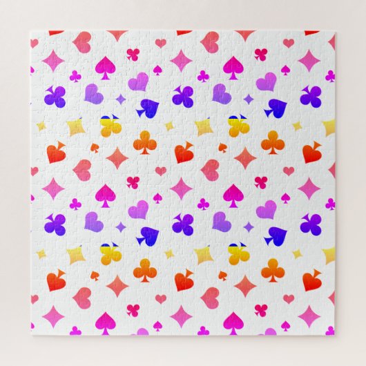 Moderne speelkaarten kleurenpatroon legpuzzel (Verticaal)