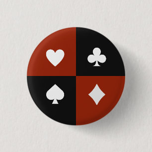 Moderne speelkaartkleur poker- en bridge-cadeau ronde button 3,2 cm
