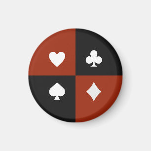 Moderne speelkaartkleurensymbool Poker & Bridge ca Magneet