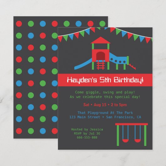 Moderne speelpleisters op thuisdag kaart (Voorkant / Achterkant)