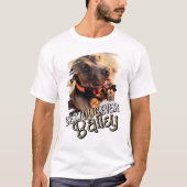 Moderne Speelse Cool Grunge Custom Huisdier Hond F T-shirt (Voorkant)