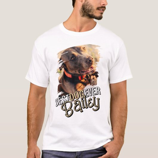 Moderne Speelse Cool Grunge Custom Huisdier Hond F T-shirt (Voorkant)