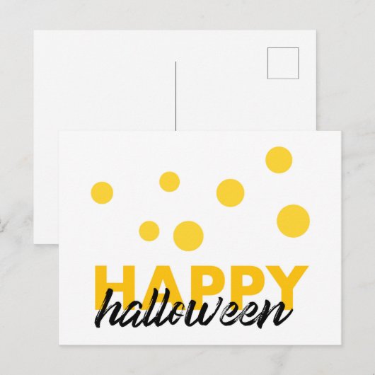 Moderne, speelse design van Happy Halloween Feestdagenkaart (Voorkant / Achterkant)