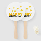 Moderne, speelse design van Happy Halloween Handwaaier (Voorkant en achterkant)