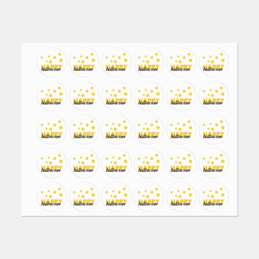 Moderne, speelse design van Happy Halloween Labels (Vel)