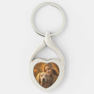 Moderne speelse eenvoudige elegante Chic Pet Photo Sleutelhanger