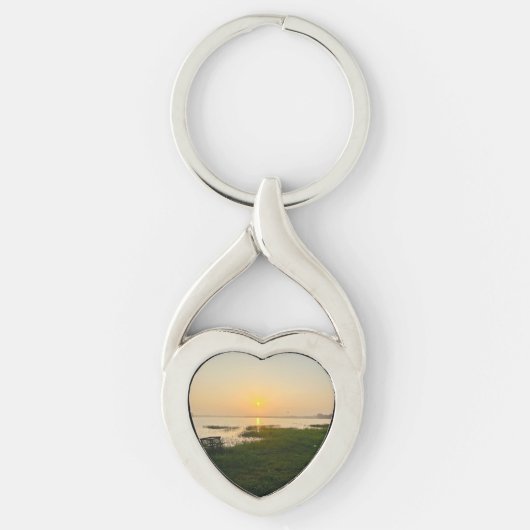 Moderne speelse eenvoudige elegante Chic Pet Photo Sleutelhanger (Voorkant)