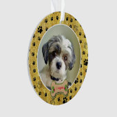 Moderne Speelse Eenvoudige Foto Hond - Pootafdruk  Ornament (voorkant)