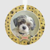 Moderne Speelse Eenvoudige Foto Hond - Pootafdruk  Ornament (achterkant)