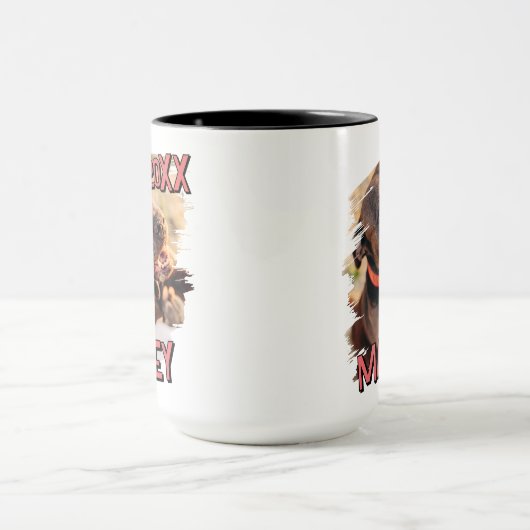 Moderne speelse eenvoudige grunge aangepaste huisd mok (Midden)