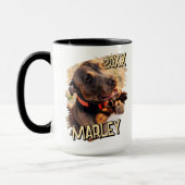 Moderne speelse eenvoudige grunge aangepaste huisd mok (Links)