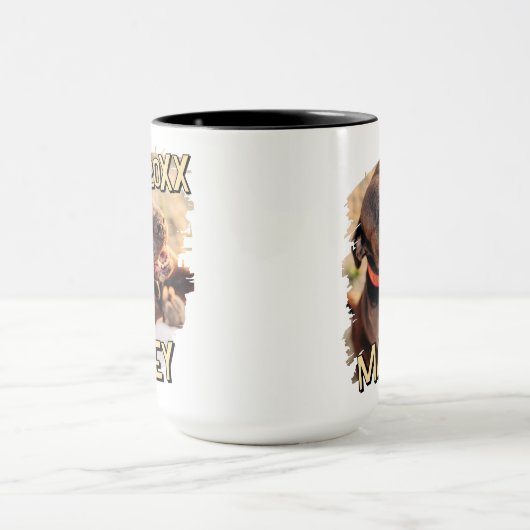 Moderne speelse eenvoudige grunge aangepaste huisd mok (Midden)