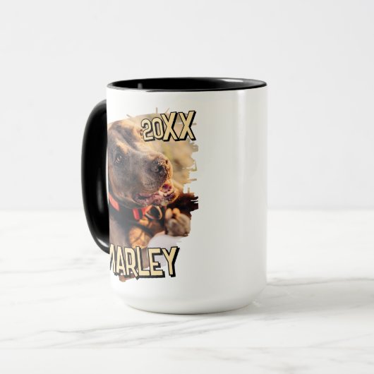 Moderne speelse eenvoudige grunge aangepaste huisd mok (Voorkant links)