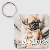 Moderne speelse eenvoudige grunge aangepaste huisd sleutelhanger (Voorkant)