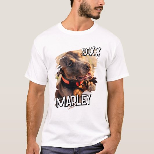 Moderne speelse eenvoudige grunge aangepaste huisd t-shirt (Voorkant)