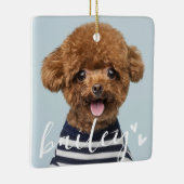 Moderne speelse eenvoudige harten chique huisdier  keramisch ornament (Rechts)