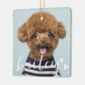 Moderne speelse eenvoudige harten chique huisdier  keramisch ornament (Links)