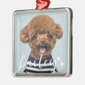 Moderne speelse eenvoudige harten chique huisdier metalen ornament (Links)