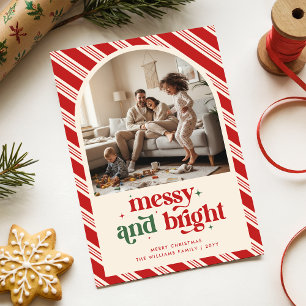 Moderne Speelse Grappige Familie Kinderen Foto Ker Feestdagenkaart