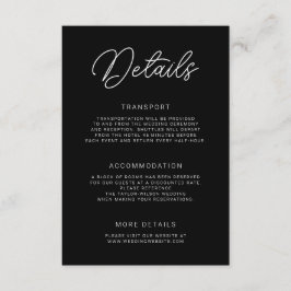 Moderne speelse kalligrafie bruiloft details informatiekaartje