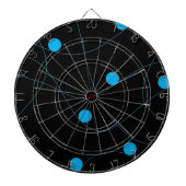 Moderne, speelse, leuke, leuke blauwe ballen patro dartbord (Voorkant)