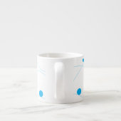 Moderne, speelse, leuke, leuke blauwe ballen patro espresso kop (Achterkant)