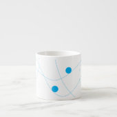 Moderne, speelse, leuke, leuke blauwe ballen patro espresso kop (Voorkant)