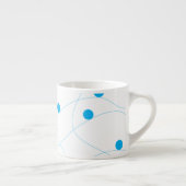 Moderne, speelse, leuke, leuke blauwe ballen patro espresso kop (Rechts)