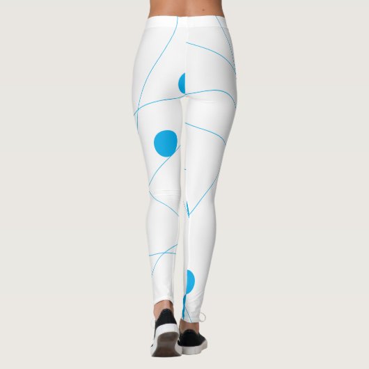 Moderne, speelse, leuke, leuke blauwe ballen patro leggings (Achterkant)