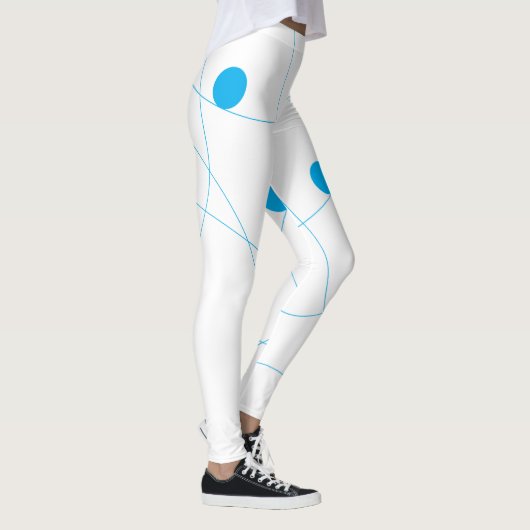 Moderne, speelse, leuke, leuke blauwe ballen patro leggings (Rechts)