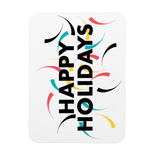Moderne, speelse vormgeving van "Prettige feestdag Magneet (Verticaal)