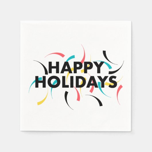 Moderne, speelse vormgeving van "Prettige feestdag Servet (Voorkant)