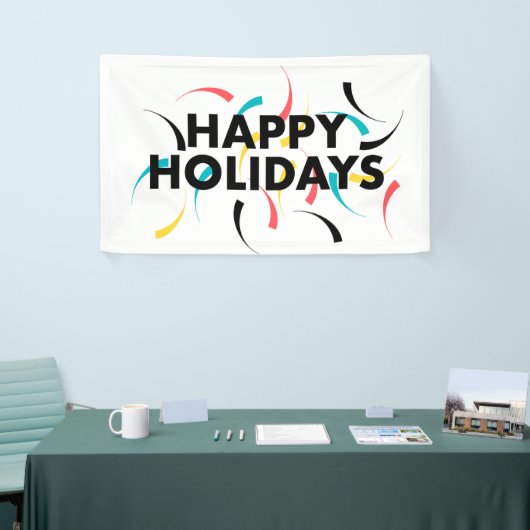 Moderne, speelse vormgeving van "Prettige feestdag Spandoek (Beurs)