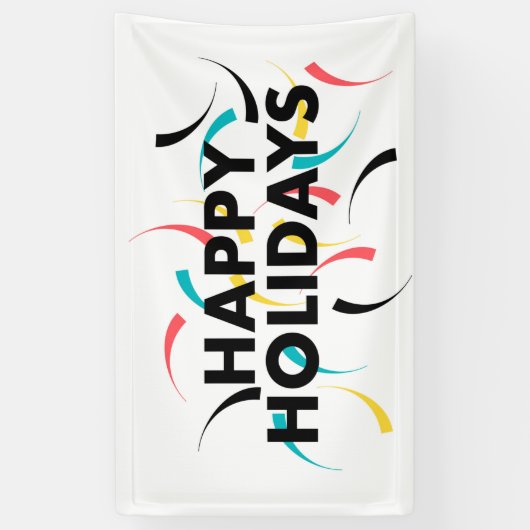 Moderne, speelse vormgeving van "Prettige feestdag Spandoek (Verticaal)