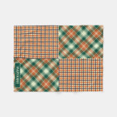 Moderne speldenband en gecontroleerd Patroongroen Fleece Deken (Voorkant (Horizontaal))