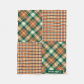 Moderne speldenband en gecontroleerd Patroongroen  Fleece Deken (Voorkant)