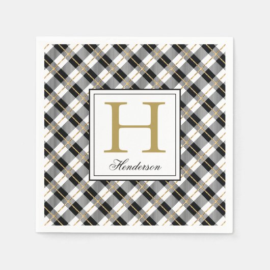 Moderne speldencontrole met Gold Accents, monogram Servet (Voorkant)