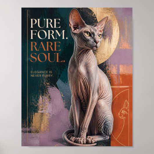 Moderne Sphynx Kat Kunst Poster (Voorkant)