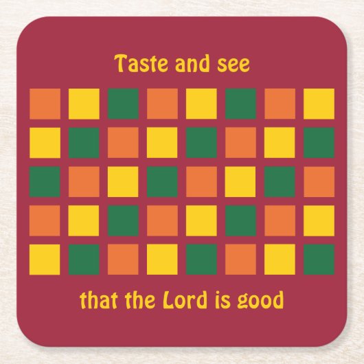 Moderne Spicy Colors Geometric Squares Aangepast Kartonnen Onderzetters (Voorkant)