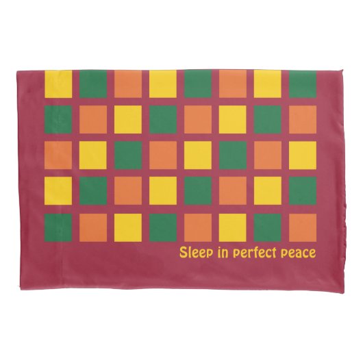 Moderne Spicy Colors Geometric Squares Aangepast Kussensloop (Voorkant)