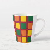 Moderne Spicy Colors Geometric Squares Monogram Latte Mok (Rechts)