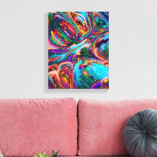 Moderne spiegel van verf canvas afdruk (Insitu (Woonkamer))