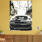 Moderne Spierauto Front Pop Art Illustratie Print (Insitu (Woonkamer))