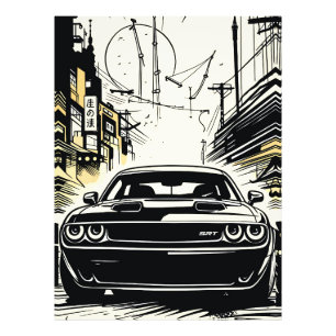 Moderne Spierauto Front Pop Art Illustratie Print Foto Afdruk