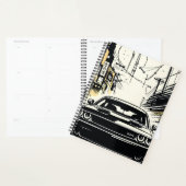 Moderne Spierauto Front Pop Art Illustratie Print Planner (Display)