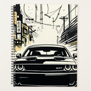 Moderne Spierauto Front Pop Art Illustratie Print Planner