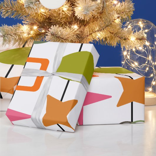 Moderne spiesen uit het midden van de eeuw cadeaupapier (Feestdagen)